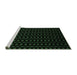 Sideview of Machine Washable Abstract Emerald Green Contemporary Area Rugs, wshcon1295emgrn