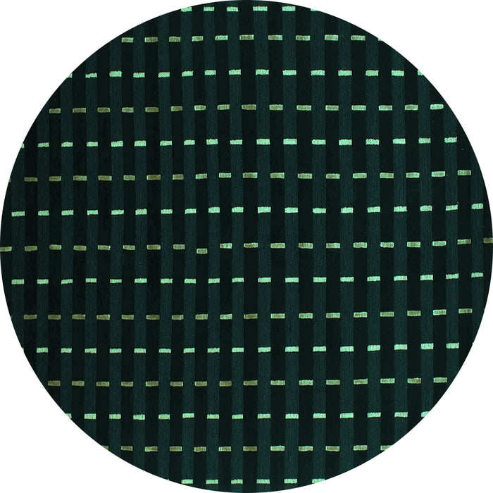 Round Abstract Turquoise Contemporary Rug, con1295turq