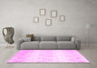 Machine Washable Abstract Pink Contemporary Rug in a Living Room, wshcon1296pnk