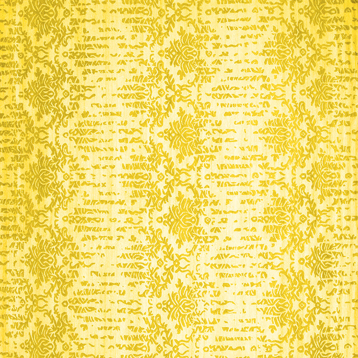 Square Machine Washable Abstract Yellow Contemporary Rug, wshcon1296yw
