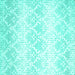 Square Machine Washable Abstract Turquoise Contemporary Area Rugs, wshcon1296turq