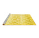 Sideview of Machine Washable Abstract Yellow Contemporary Rug, wshcon1296yw