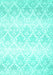 Machine Washable Abstract Turquoise Contemporary Area Rugs, wshcon1296turq