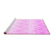 Sideview of Machine Washable Abstract Pink Contemporary Rug, wshcon1296pnk