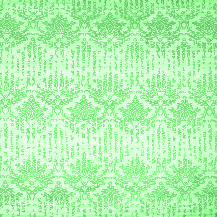 Square Machine Washable Abstract Emerald Green Contemporary Area Rugs, wshcon1296emgrn