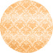 Square Abstract Orange Contemporary Rug, con1296org