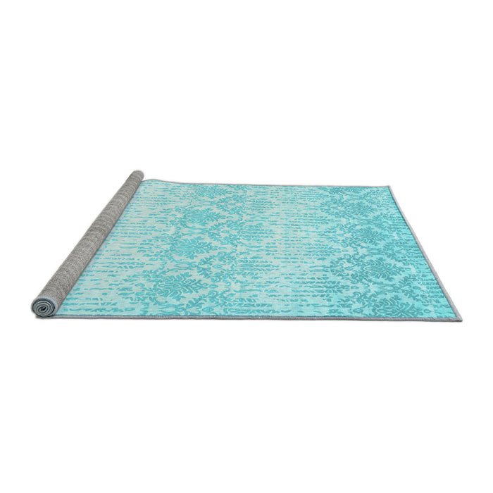 Sideview of Machine Washable Abstract Light Blue Contemporary Rug, wshcon1296lblu