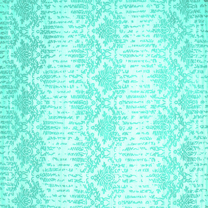 Square Abstract Turquoise Contemporary Rug, con1296turq
