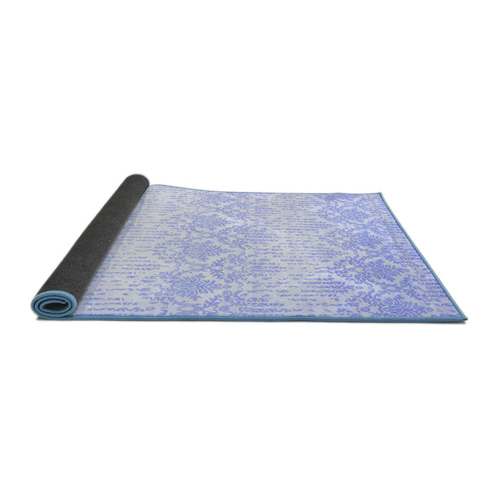 Sideview of Abstract Blue Contemporary Rug, con1296blu