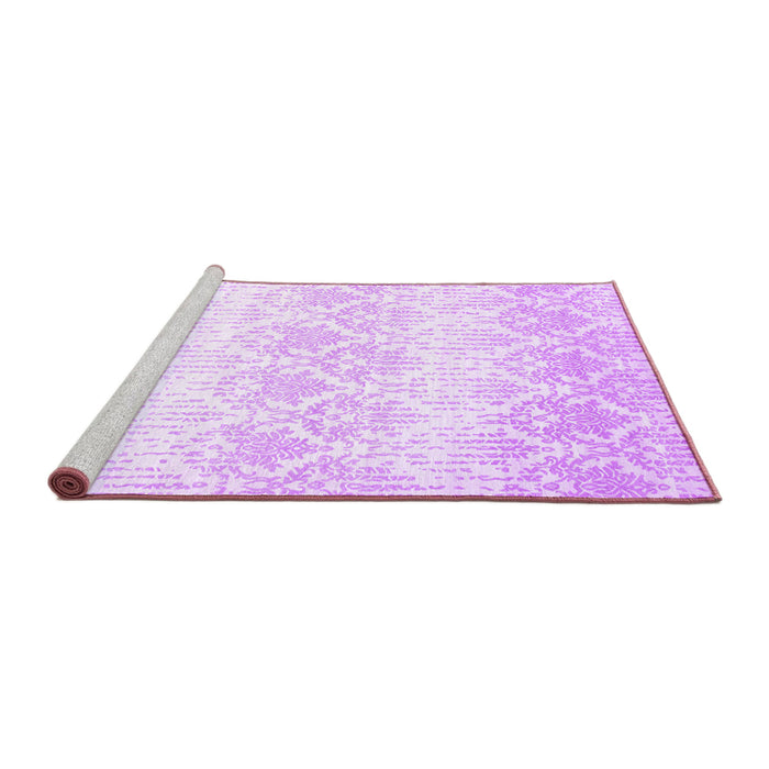 Sideview of Machine Washable Abstract Purple Contemporary Area Rugs, wshcon1296pur