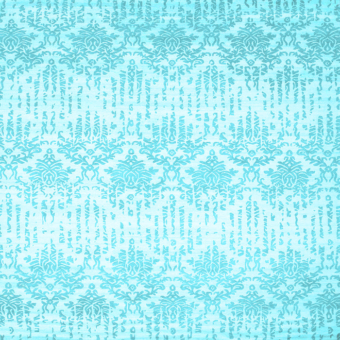 Square Machine Washable Abstract Light Blue Contemporary Rug, wshcon1296lblu