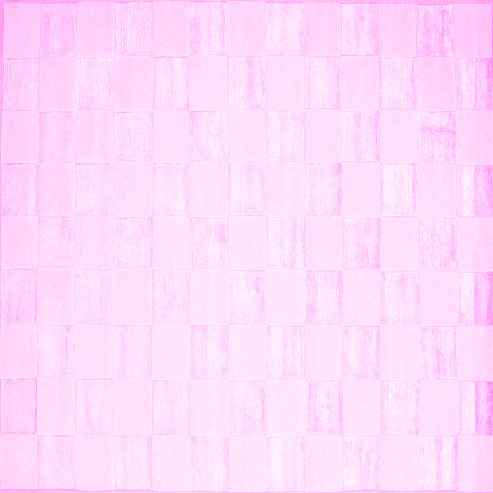 Square Machine Washable Solid Pink Modern Rug, wshcon1297pnk