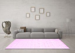 Machine Washable Solid Pink Modern Rug in a Living Room, wshcon1297pnk