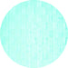 Round Solid Turquoise Modern Rug, con1297turq