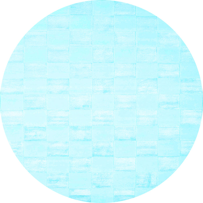 Round Solid Light Blue Modern Rug, con1297lblu