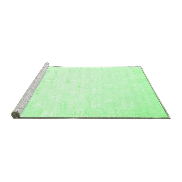 Sideview of Machine Washable Solid Emerald Green Modern Area Rugs, wshcon1297emgrn