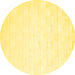 Round Solid Yellow Modern Rug, con1297yw