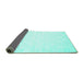 Sideview of Solid Turquoise Modern Rug, con1297turq