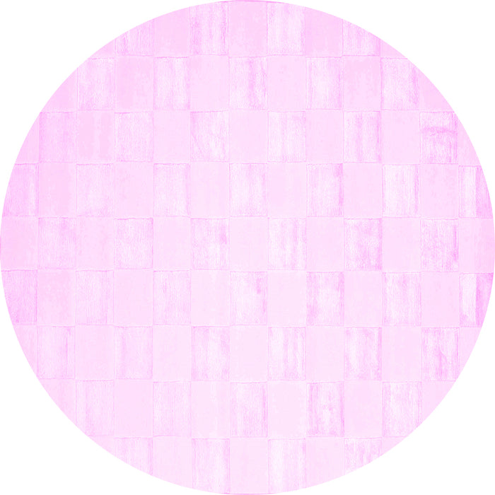 Round Solid Pink Modern Rug, con1297pnk