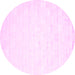 Round Solid Pink Modern Rug, con1297pnk