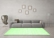 Machine Washable Solid Green Modern Area Rugs in a Living Room,, wshcon1297grn