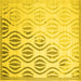 Square Machine Washable Solid Yellow Modern Rug, wshcon1298yw