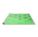 Sideview of Machine Washable Solid Emerald Green Modern Area Rugs, wshcon1298emgrn