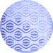 Round Machine Washable Solid Blue Modern Rug, wshcon1298blu