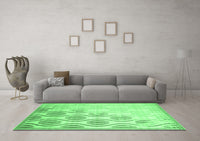 Machine Washable Solid Emerald Green Modern Rug, wshcon1298emgrn