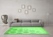 Machine Washable Solid Green Modern Area Rugs in a Living Room,, wshcon1298grn
