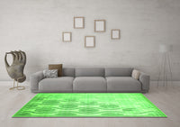 Machine Washable Solid Green Modern Rug, wshcon1298grn