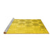 Sideview of Machine Washable Solid Yellow Modern Rug, wshcon1298yw