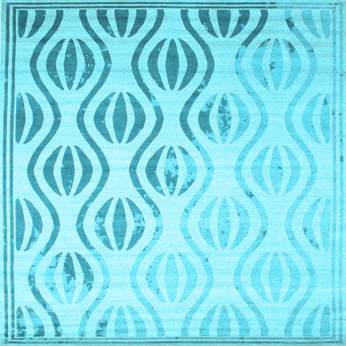 Square Solid Light Blue Modern Rug, con1298lblu