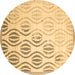 Round Solid Brown Modern Rug, con1298brn