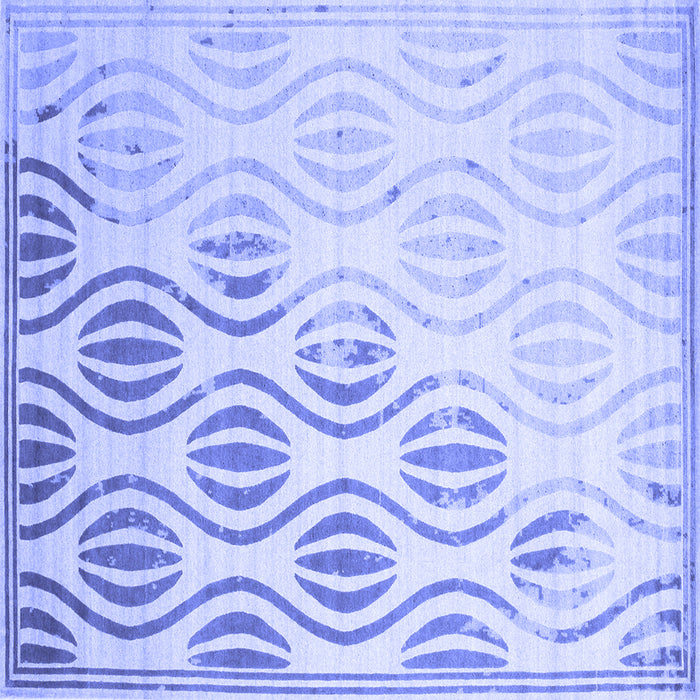 Square Machine Washable Solid Blue Modern Rug, wshcon1298blu