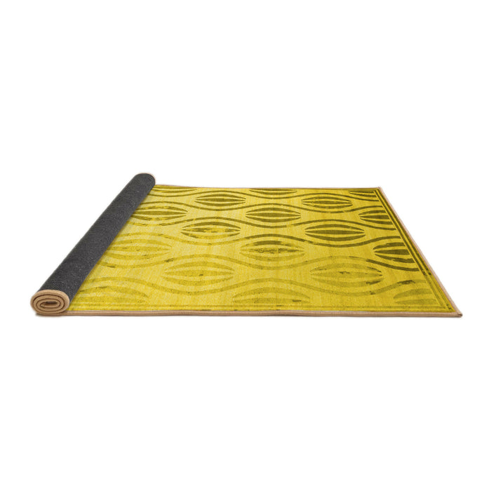 Sideview of Solid Yellow Modern Rug, con1298yw