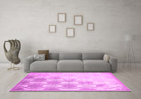 Machine Washable Solid Pink Modern Rug, wshcon1298pnk