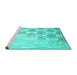 Sideview of Machine Washable Solid Turquoise Modern Area Rugs, wshcon1298turq
