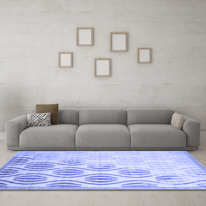 Machine Washable Solid Blue Modern Rug in a Living Room, wshcon1298blu