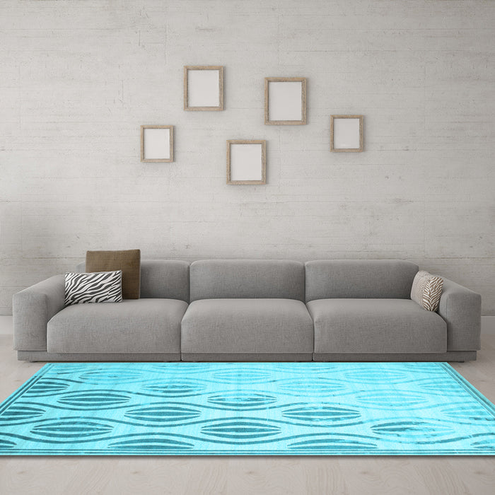 Machine Washable Solid Light Blue Modern Rug in a Living Room, wshcon1298lblu