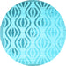 Round Solid Light Blue Modern Rug, con1298lblu