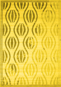 Solid Yellow Modern Rug, con1298yw