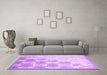 Machine Washable Solid Purple Modern Area Rugs in a Living Room, wshcon1298pur