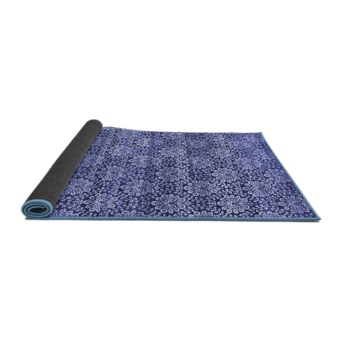Sideview of Abstract Blue Contemporary Rug, con1299blu