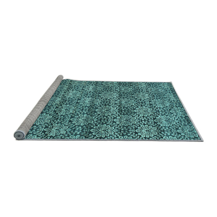 Sideview of Machine Washable Abstract Light Blue Contemporary Rug, wshcon1299lblu