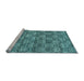 Sideview of Machine Washable Abstract Light Blue Contemporary Rug, wshcon1299lblu