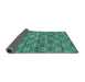 Sideview of Abstract Turquoise Contemporary Rug, con1299turq