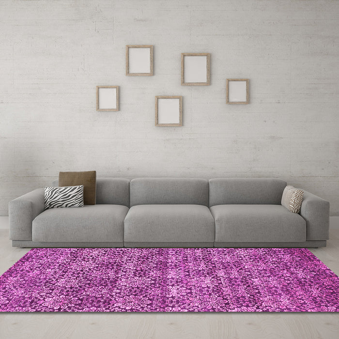 Machine Washable Abstract Pink Contemporary Rug in a Living Room, wshcon1299pnk
