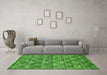 Machine Washable Abstract Green Contemporary Area Rugs in a Living Room,, wshcon1299grn