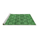 Sideview of Machine Washable Abstract Emerald Green Contemporary Area Rugs, wshcon1299emgrn